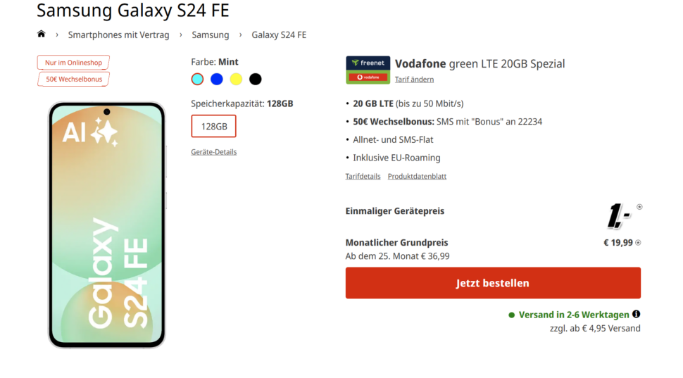 Galaxy S24 FE Vertragsdeal