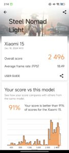 Xiaomi 15 Test Screenshot 3D Mark 1