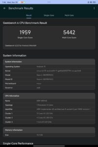 Xiaomi Pad 7 Pro Test Screenshot Geekbench