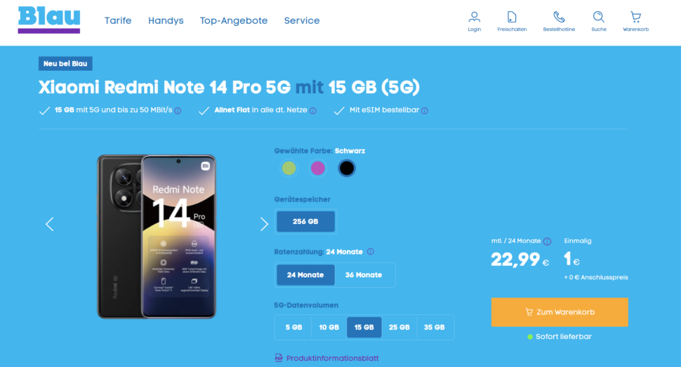 Redmi Note 14 Pro 5G Verkaufsstart Angebot