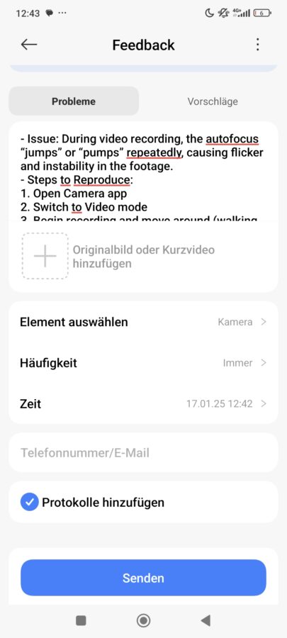 Xiaomi Bugreport erstellen 2