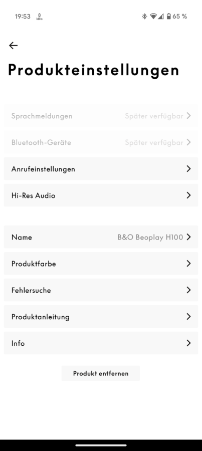 Beoplay H100 Screenshot App 3