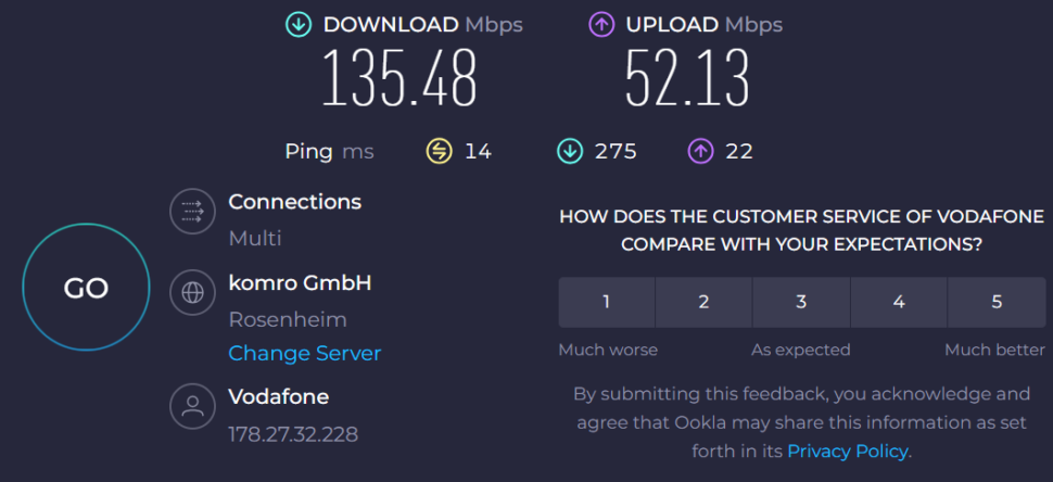 Speedtest INternet WLAN