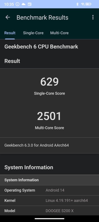 doogee s200x geekbench6