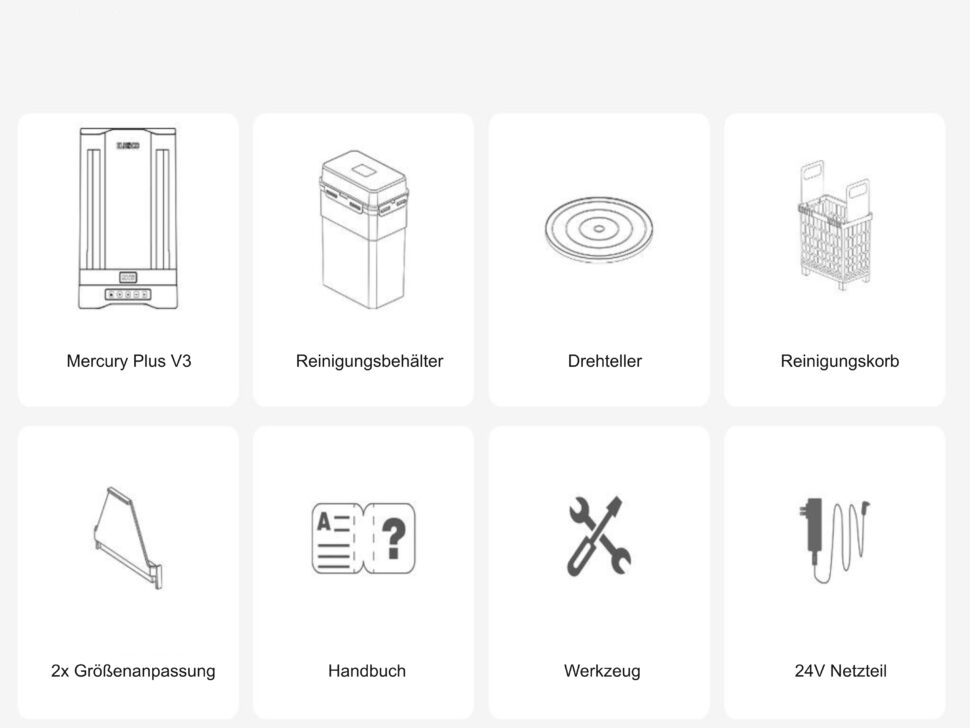 Zubehör der Mercury Plus V3
