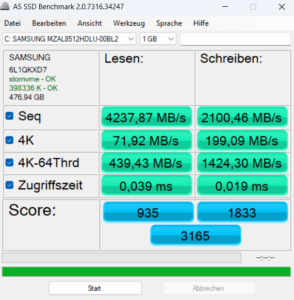 Lenovo IdeaPad 5 2 in 1 14Q8X9 Test SSD