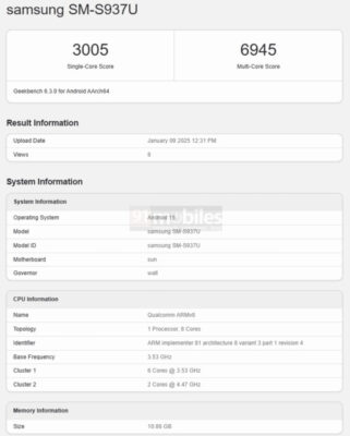 Samsung Galaxy S23 Slim im Geekbench