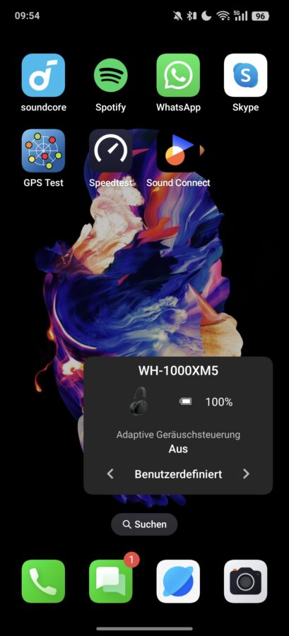 Sony WH 1000XM5 Test Screenshot Sound Connect App Widget