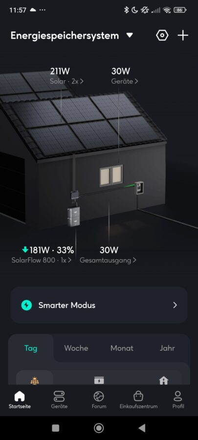 Zendure Solarflow 800 App Statistik 2