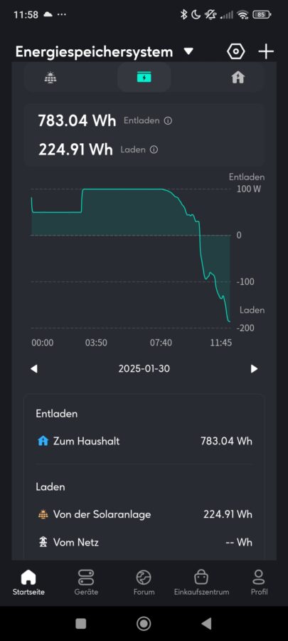 Zendure Solarflow 800 App Statistik 4