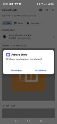 Aurora Store Apps ohne Google Konto herunterladen Anleitung 2