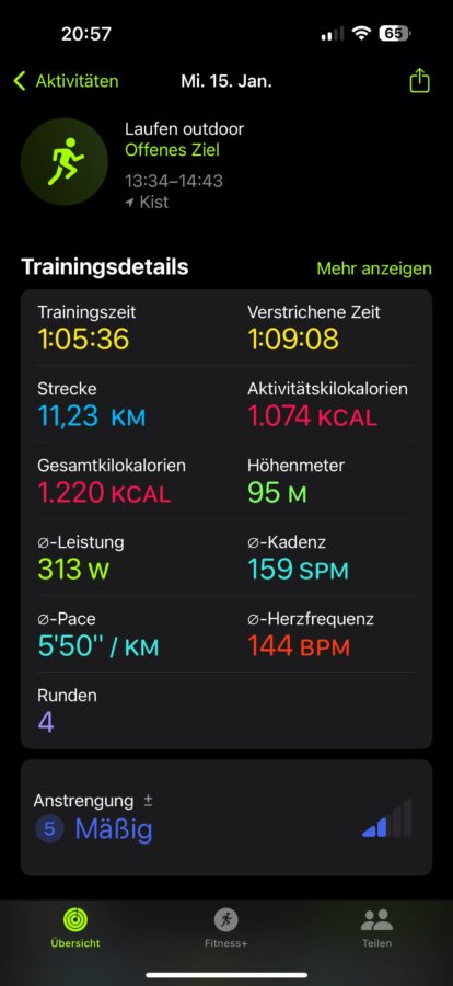 Apple Watch 10 Test Screenshot Joggen 1