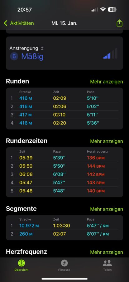 Apple Watch 10 Test Screenshot Joggen 2