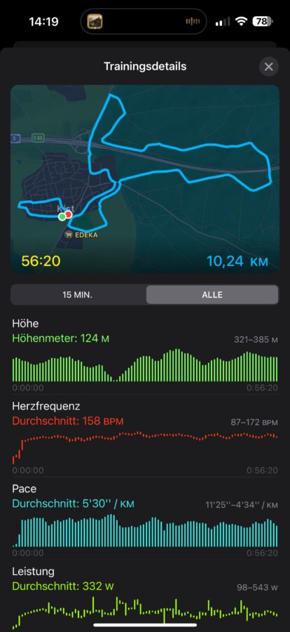 Apple Watch 10 Test Screenshot Joggen Vergleich 1