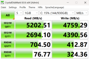 SSD Speichergeschwinidkeit