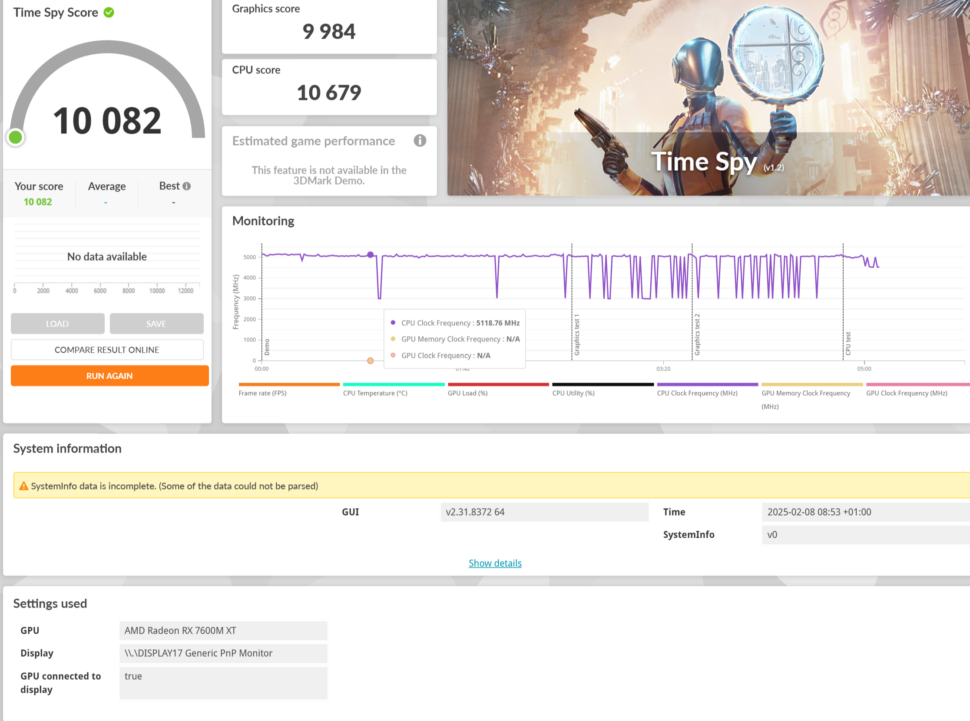 3DMark Test externe Grafikkarte