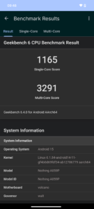 Nothing Phone 3a Pro vorgestellt Screenshot Geekbench