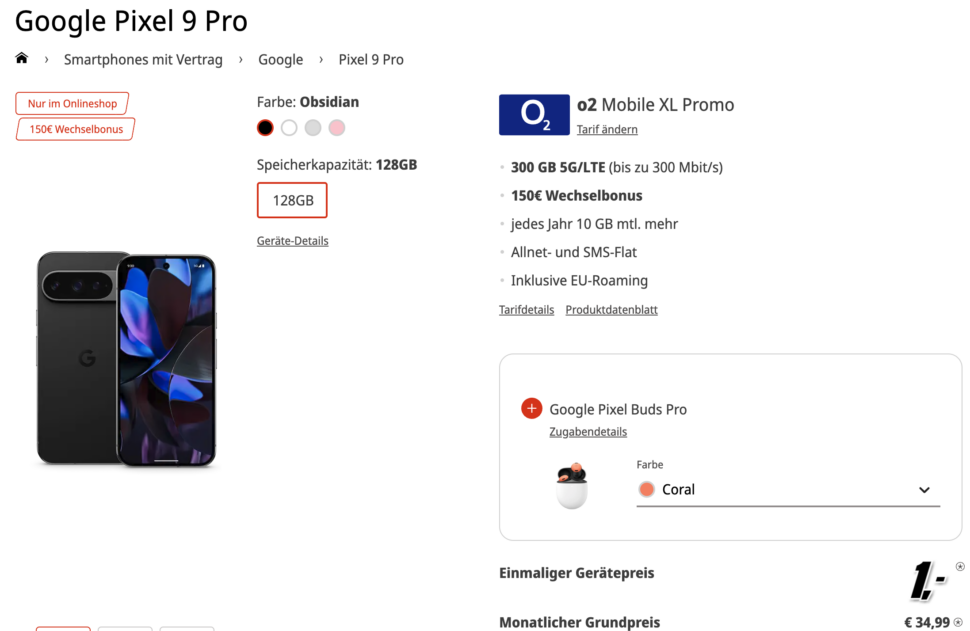 Mediamarkt Pixel 9 Pro tarif