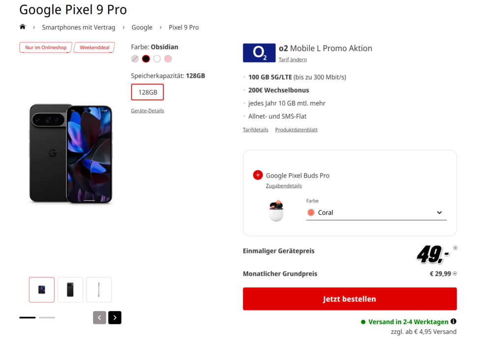 Pixel 9 Pro Vertrag Angebot