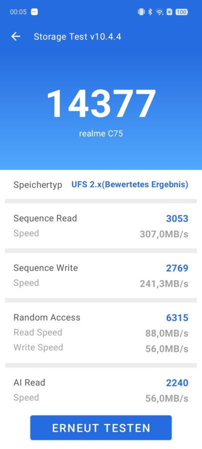 screenshot realme c75 speicher