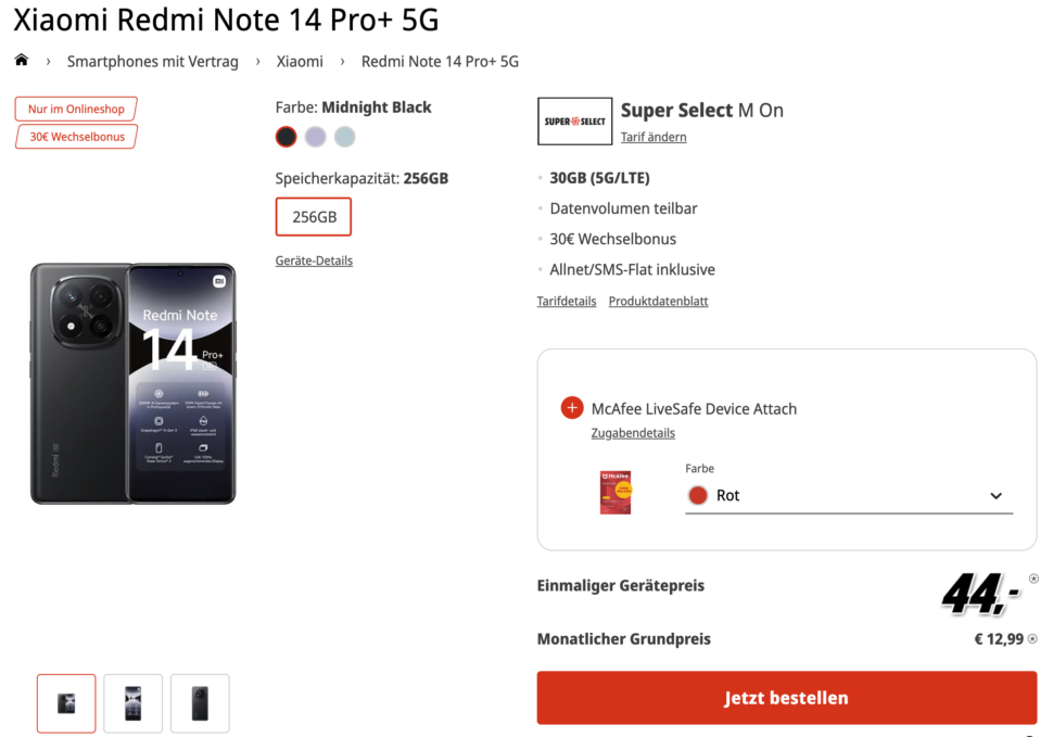 Redmi Note 14 Pro Mediamarkt Vertragsdeal