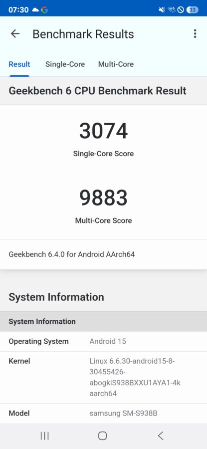 Benchmarks Samsung Galaxy S25 Ultra 3