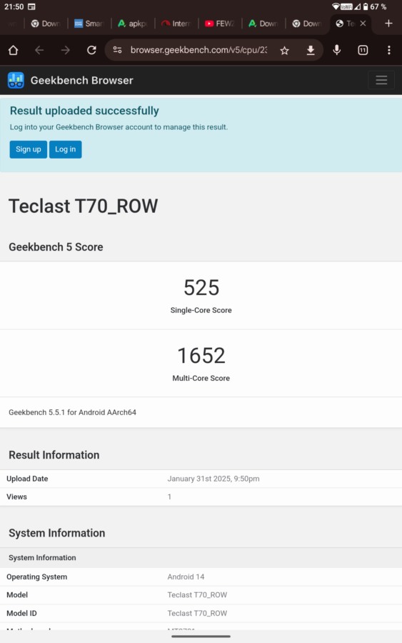 Teclast T70 Geekbench 5