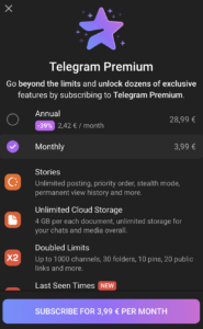 Telegram Premium Kosten1