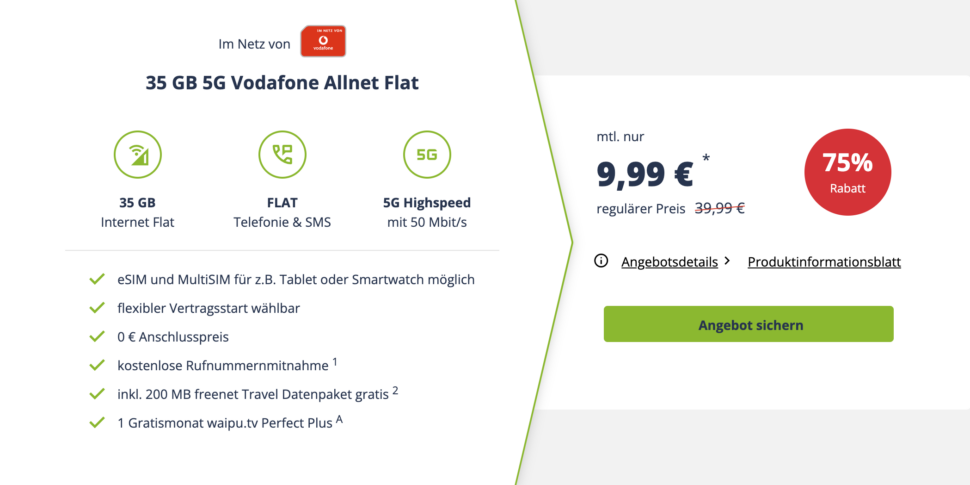 35 GB 5G Vodafone Allnet Flat Freenet