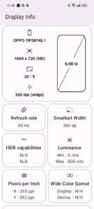 Test Oppo A40M Display