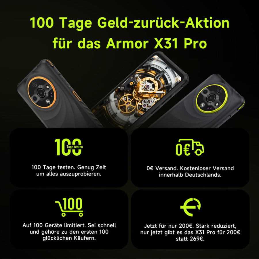 Ulefone Armor X31 Pro Geld zurueck aktion