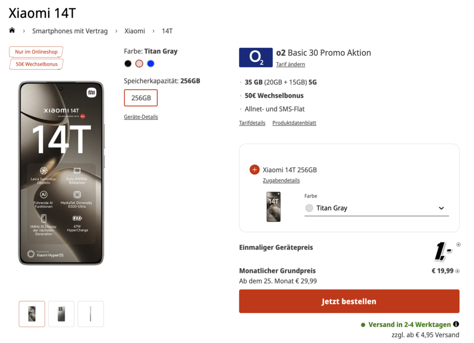 Xiaomi 14T Mediamarkt Weekend Deal 1