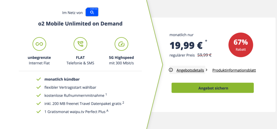 Freenet o2 On Demand Flatrate