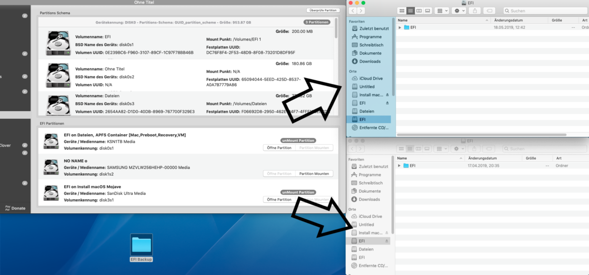 Hackintosh EFI auf Startvolumen 1