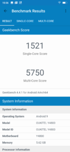 Oukitel y4800 geekbench