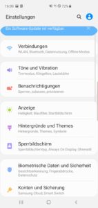 Samsung Galaxy S10 Einstellungen System One UI 3