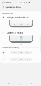 Samsung Galaxy S10 Einstellungen System One UI 4