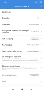 Xiaomi Mi Band 4 Einstellungen 1